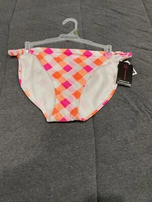Купальник No Boundaries Junior's Swim Bottom High Leg розовый и оранжевый в клетку XL 15-17 - Изображение 1 из 3