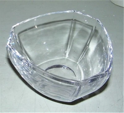 Tiffany & Co. Cristal Transparente Panel 6 Caras Triangular Cuenco Caramelo Plato E.C. Foto 1 de 4