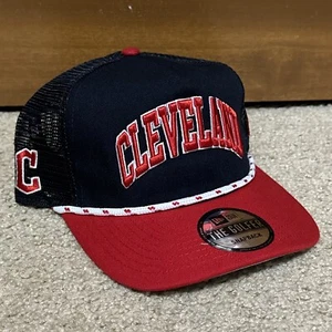 Cleveland Guardians New Era The Golfer Navy Red Snapback Adjustable Rope Hat Cap - Picture 1 of 7