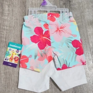 Garanimals baby toddler 2 pack stretchy leggin shorts floral/white - Picture 1 of 2