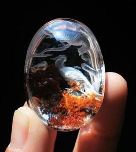 36g Transparencia Natural CRISTAL DE CUARZO pavo real pavo real tallado curación - Imagen 1 de 12