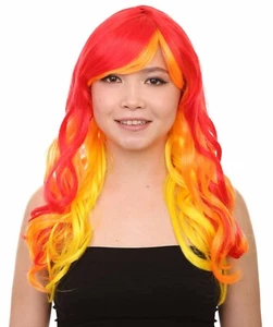 Flame Wig | Fancy Stage Appropriate Fire Orange Event Wig HW-1796 (Adult) - Picture 1 of 9