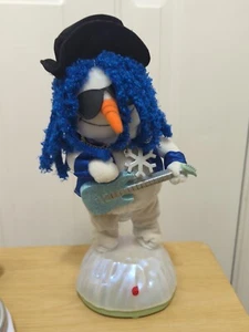 Animated Rocker Dread Lock Guitar Music Deck The Halls Snowman Not Dancing - Picture 1 of 3