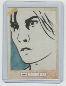 WALKING DEAD SEASON 7 MAGGIE SKETCH CARD BY ARTIST MICHELLE RAYNER 1/1!  (#2)