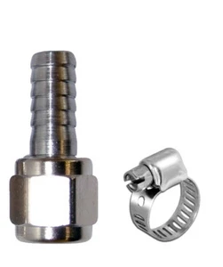 Swivel Nut - INCLUDES 1/4" FFL, 5/16" Barb, & Hose Clamp - MFL Ball Lock & Pin - Picture 1 of 1