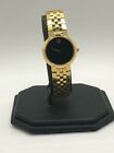 SALE! Women's Stainless Steel Gold Color PVD Coated Watch With Black Museum Dial