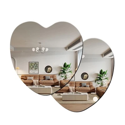 Bandeja de espejo acrílico en forma de corazón 2 piezas 8 para montaje en pared, mesas de boda, hogar... Foto 1 de 4