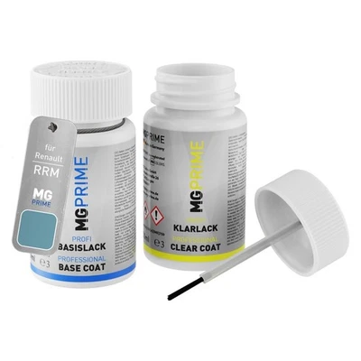 Autolack Lackstift Set für Renault RRM Bleu Mercure Metallic Basis Klarlack - Bild 1 von 4