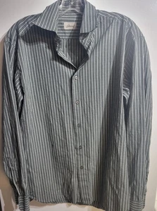 Brioni Oberhemd Herren L Grün Streifen Italien Baumwolle Büro Corporate Luxus 16 - Bild 1 von 4
