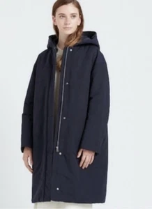 Abrigo de plumón híbrido Uniqlo azul marino para mujer largo acolchado mezcla de plumas MEDIANO - Imagen 1 de 13