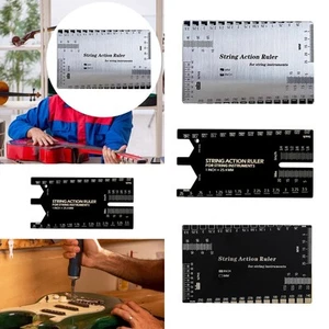 Saiten-Action-Lineal Gitarre Setup Messgerät Werkzeug leicht ablesbare Markierungen Saitenhöhe - Bild 1 von 18
