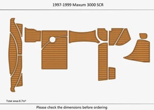 1999 Maxum 3000 SCR Cockpit Swim Platform 1/4” 6mm EVA Foam FAUX teak floor - Picture 1 of 24