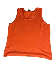 Denim & Co. Women’s Sleeveless Blouse Scoop Neck Sweater Tank In Orange Size 1X - Picture 1 of 7
