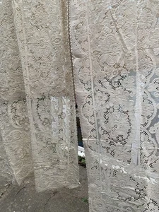 2 Vintage Lace Panels Table Cloths Crafts 210x75cm (A5) - Picture 1 of 24