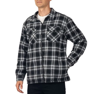 Alpine Swiss Felix Mens Fleece Flannel Jacket Heavyweight Zip-Up Plaid Shacket - Image 1 of 4