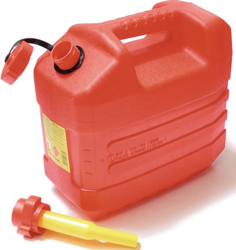 Jerrican plastique 10L hydrocarbures essence gasoil avec bec verseur EDA