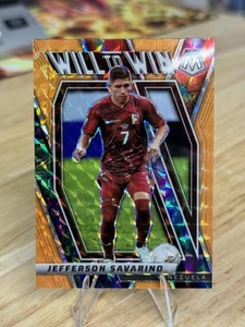 2021 Mosaic FIFA Road to World Cup Orange Fluorescent Prizm Jefferson Savarino - Picture 1 of 2
