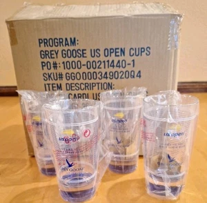 US Open Tennis 2024 Grey Goose Acrylic Glass Set Of 4 NEW Straight From The Case - Picture 1 of 10