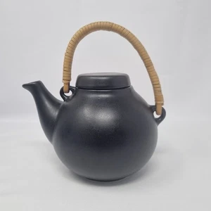 Vintage Ulla Procope Arabia Finland Pottery Small Black Teapot c1960's - Foto 1 di 20