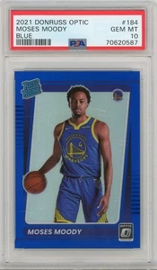 2021 Donruss Optic Moses Moody #184 Blue /59 RC PSA 10 Warriors - Picture 1 of 3