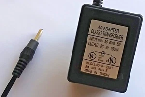 35-6-250C AC Adapter / Power Supply, 6 Volt 250 mA with (+) Polarity Small Plug. - Picture 1 of 3