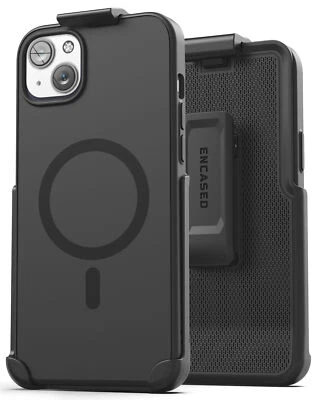TOUGHCASE iPhone 14 Belt Clip Case, Slim MagSafe Compatible Cover with Holster Black