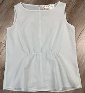 Nordstrom Preview Collection Womens Cotton Blue Sleeveless Top Back Buttons Sz M - Picture 1 of 5