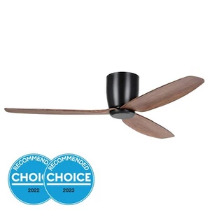 EGLO SEACLIFF 52" DC CEILING FAN BLACK/LIGHT WALNUT - FREE SHIPPING - Picture 1 of 7