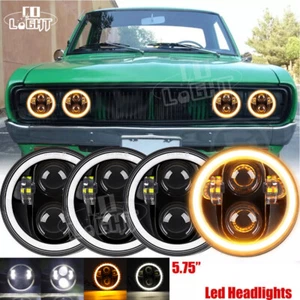 4PC 5 3/4" 5.75 INCH Round LED Headlights HI/LO Beam fit Datsun 620 Pickup 72-74 - Picture 1 of 12