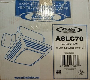 Air King ASLC70 Exaust Fan Fan Light Combo 70-CFM and 4 Sones - White - Picture 1 of 2