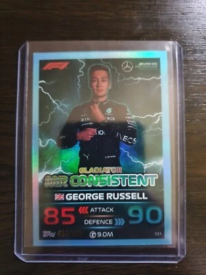 Topps Turbo Attax 2023 George Russel Gladiator MR Consistent 431/500 - Image 1 of 3