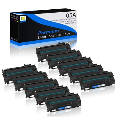 10PK for HP 05A CE505A Toner Cartridge LaserJet P2055dn P2035n P2050 Black INK - Image 1 of 4