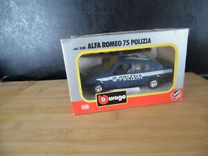 Burago  Alfa Romeo 75 polizia police au 1/24  en boite
