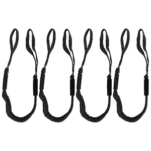 4 Pack Marine Bungee Dock Line Boat Mooring Rope Anchor Cord Stretch Black - Picture 1 of 9
