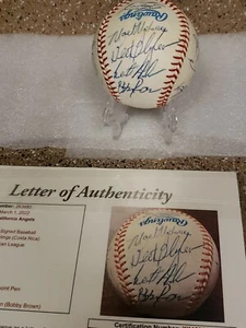 😇1991 CALIFORNIA ANGELS😇 SIGNED BALL JSA LOA HOF B.BLYLEVEN G.GAETTI & 12 MORE - Picture 1 of 11