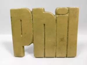 Vintage Belt Buckle Mens Solid Brass PHIL 1978 Baron Buckle - Picture 1 of 6