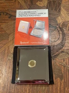 ESPEJO DE MAQUILLAJE COMPACTO BOLSO PLATEADO REMBRANDT DE COLECCIÓN MODELO 825 NUEVO EN CAJA - Imagen 1 de 6