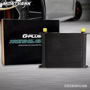 Black Universal 30 Row AN10 Aluminum Transmission Engine Oil Cooler - Picture 1 of 6