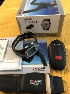 Polar RS-200SD Heart Rate Monitor with S1 Foot Pod Black,”Rarely Used” - Image 1 of 3