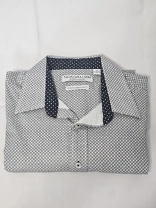 Nick Graham Shirt Mens Large L Button Front White Black All Over Print - Bild 1 von 6