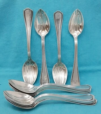 12 colheres de frutas cítricas esterlinas Reed & Barton Hepplewhite mono marca antiga - Imagem 1 de 4