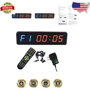 Remote-Controlled Wall-Mount Gym Timer with 14" Display & Versatile Settings - Picture 1 of 11
