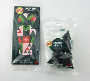 New Scotch Brite Chirstmas Sponge Set Tree Expanding 3pc Pack Lot - Picture 1 of 7