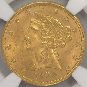 1906 D Liberty Head $5 Gold Coin NGC Graded MS 65 High Grade Strong Strike - Picture 1 of 4