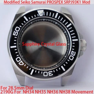 Modified Seiko Samurai 43.8mm Watch Case Stainless Steel Sapphire Glass For NH35 - Picture 1 of 20
