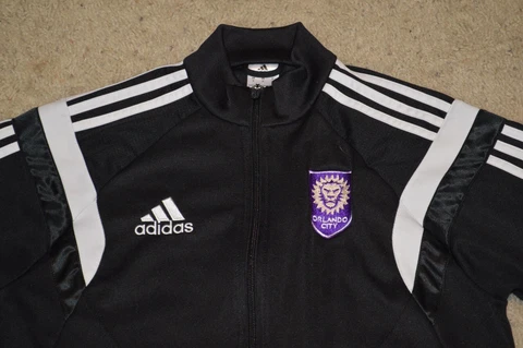 Adidas Orlando City Black & White 3 Stripe MLS Track Jacket Men's Size Small Cover