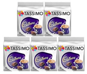 5 x packs tassimo CADBURY HOT CHOCOLATE T DISCS PODS - 40 Large