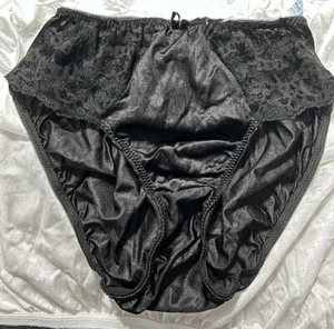 Bragas de encaje de bikini negras Maidenform de colección Estados Unidos talla 5 difícil de encontrar nailon de corte alto - Imagen 1 de 6