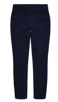 Justice Girls Denim Jeggings Blue 20 Plus Rinse Wash Elastic Waist Stretch Logo - Image 1 of 4