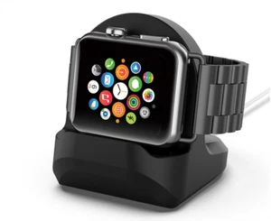 Silicone Charge Stand Holder Station Dock for Apple Watch Charger Cable - Picture 1 of 18